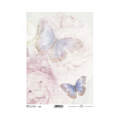 Ryžový papier na decoupage, A4, motýle