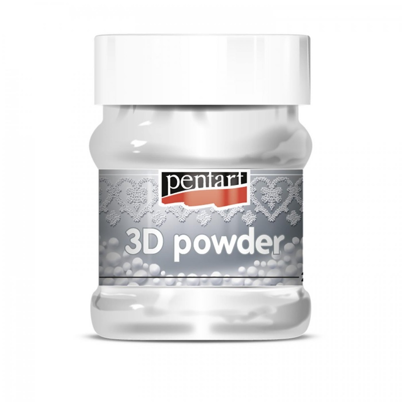 Pomocou 3D púdru (3D powder) s rôznou veľkosťou zŕn môžete vytvárať 3D povrchy. Zamiešajte vami zvolený 3D púder do akrylovej farby a takto získan