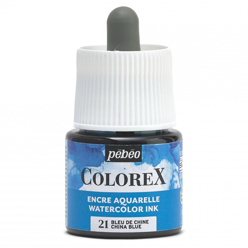 COLOREX od Pebeo je priehľadný atrament na akvarel na báze farbiva. Má extrémne jasné farby, zamatový povrch a dokonale jednotné sýte odtiene. Farby sa