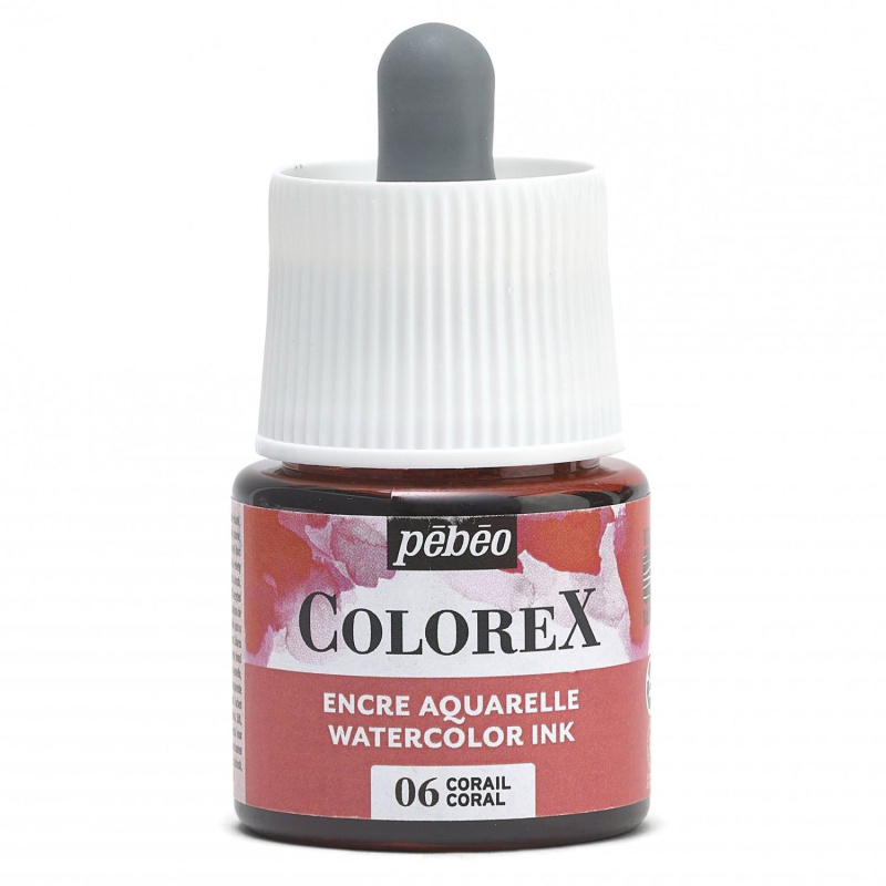 COLOREX od Pebeo je priehľadný atrament na akvarel na báze farbiva. Má extrémne jasné farby, zamatový povrch a dokonale jednotné sýte odtiene. Farby sa