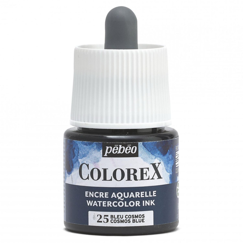 COLOREX od Pebeo je priehľadný atrament na akvarel na báze farbiva. Má extrémne jasné farby, zamatový povrch a dokonale jednotné sýte odtiene. Farby sa