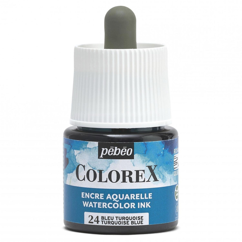 COLOREX od Pebeo je priehľadný atrament na akvarel na báze farbiva. Má extrémne jasné farby, zamatový povrch a dokonale jednotné sýte odtiene. Farby sa