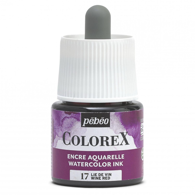 COLOREX od Pebeo je priehľadný atrament na akvarel na báze farbiva. Má extrémne jasné farby, zamatový povrch a dokonale jednotné sýte odtiene. Farby sa