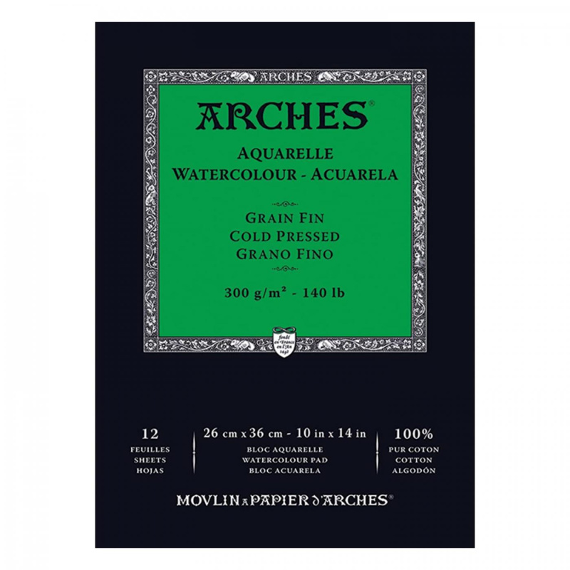 Arches® Cold Press akvarelový skicár – profesionálny papier zo 100 % bavlny. Arches® akvarelový skicár patrí medzi najuznávanejšie umelecké papiere
