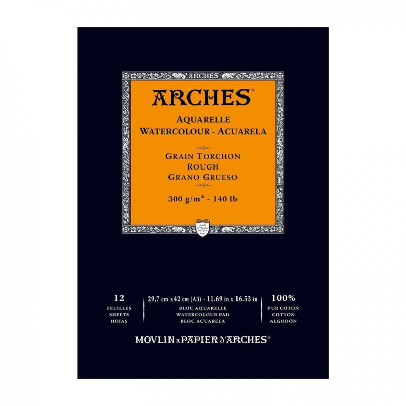 Arches® Rough akvarelový skicár – profesionálny papier zo 100 % bavlny pre expresívnu maľbu. Arches® Rough je prémiový akvarelový skicár určený p