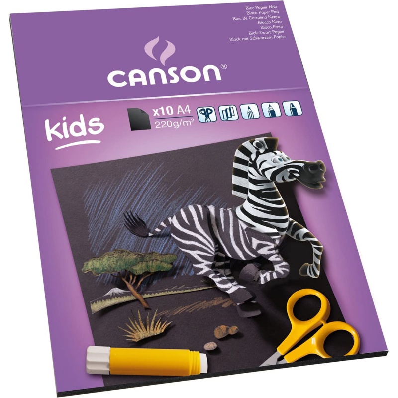 Canson Detský skicár čierny je skvelým základom pre prvé detské kreslenie. Tento skicár bude vaše deti sprevádzať pri kreslení ceruzkami a pastelkam