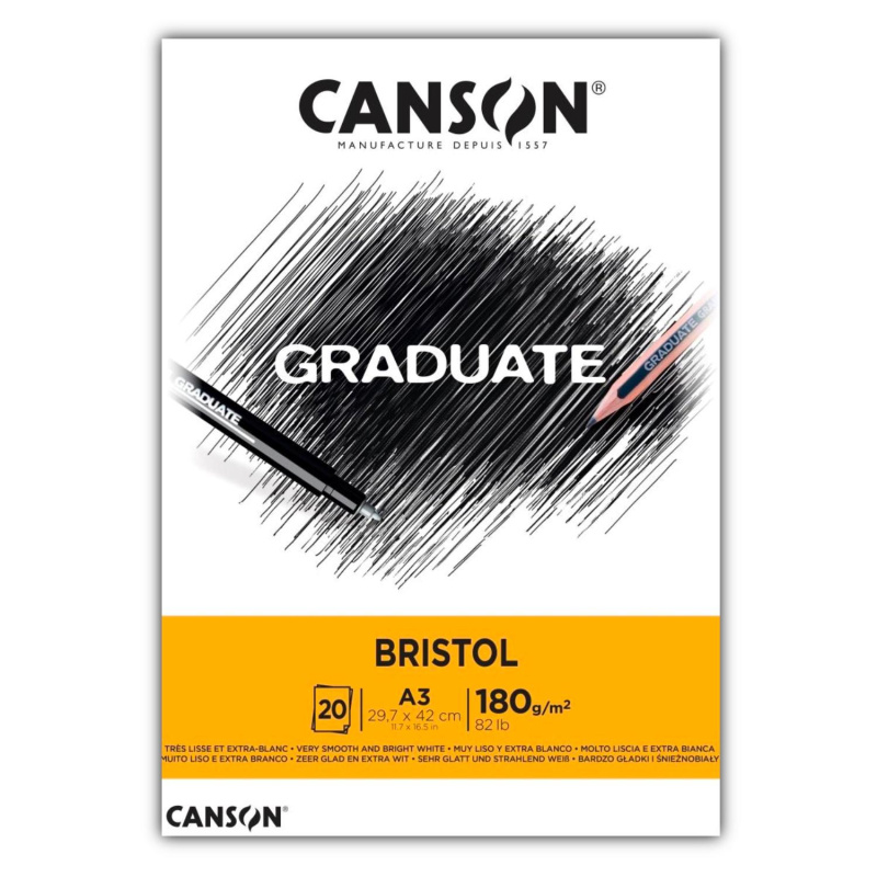 Canson Graduate Bristol skicár – extra hladký papier pre precíznu kresbu. Canson Graduate Bristol skicár je kvalitný umelecký blok s mimoriadne hladkým