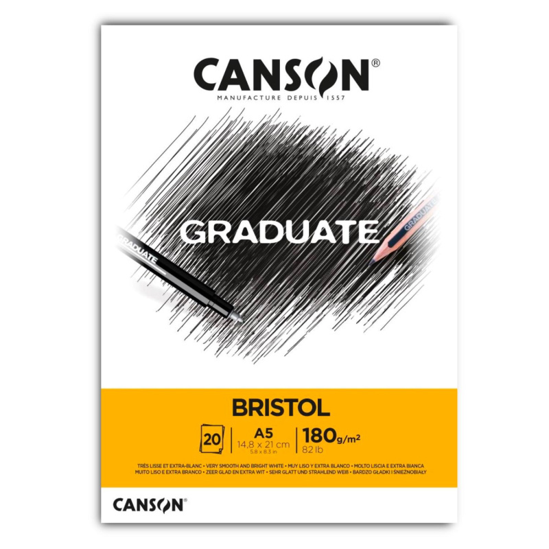 Canson Graduate Bristol skicár – extra hladký papier pre precíznu kresbu. Canson Graduate Bristol skicár je kvalitný umelecký blok s mimoriadne hladkým