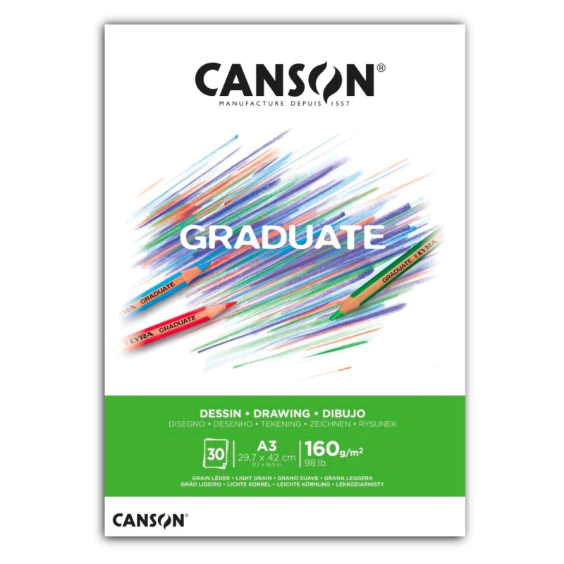 Canson Graduate Drawing skicár – univerzálny blok na kreslenie a mixed media techniky. Canson Graduate Drawing je kvalitný skicár navrhnutý pre každoden