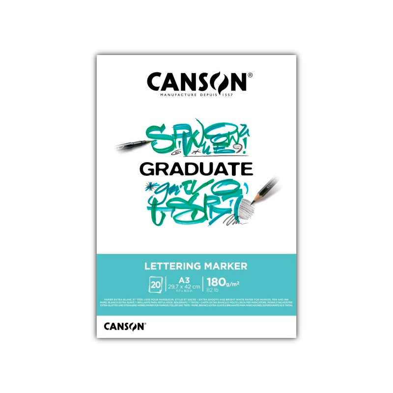 Canson Graduate Lettering Marker skicár – hladký papier na lettering a popisovače. Canson Graduate Lettering Marker je kvalitný skicár s hladkým papiero