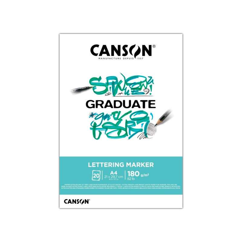 Canson Graduate Lettering Marker skicár – hladký papier na lettering a popisovače. Canson Graduate Lettering Marker je kvalitný skicár s hladkým papiero