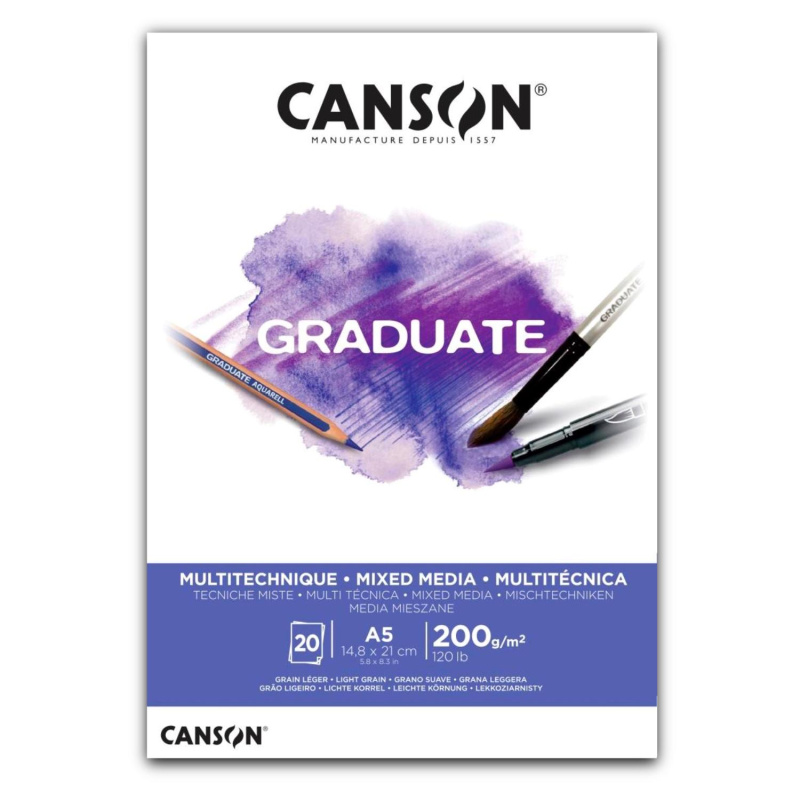 








Canson Graduate Mixed Media skicár – univerzálny papier pre kreslenie aj maľovanie. Canson Graduate Mixed Media skicár je kvalitný umel