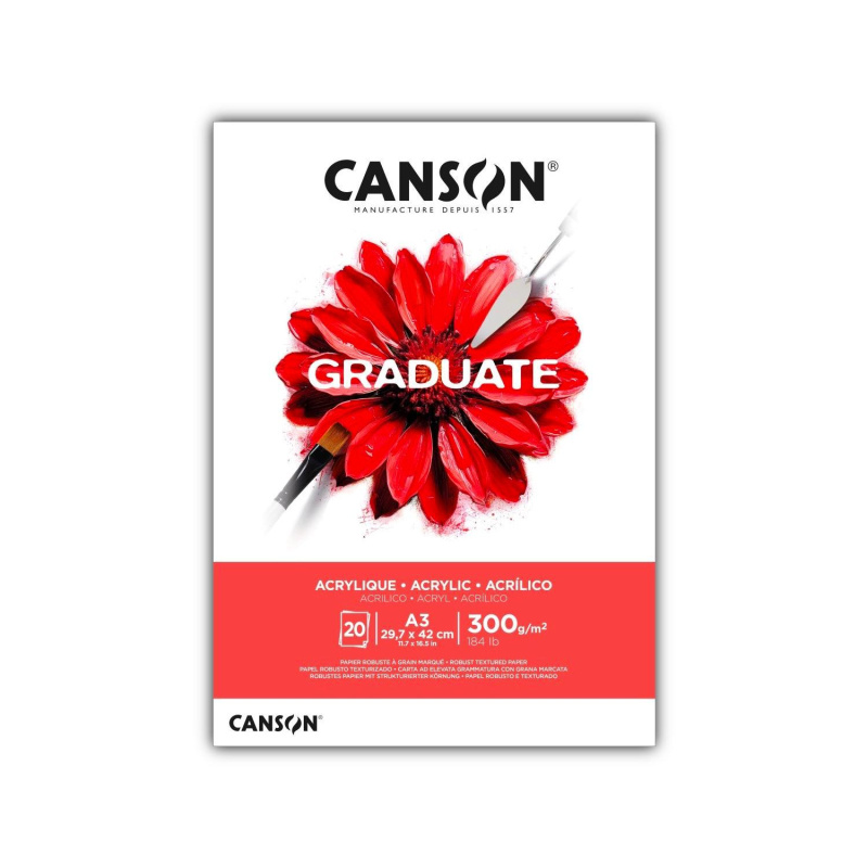 



Canson Graduate Acrylic skicár – papier na akryl a vodou riediteľné olejové farby. Canson Graduate Acrylic je kvalitný študentský maliarsky pap
