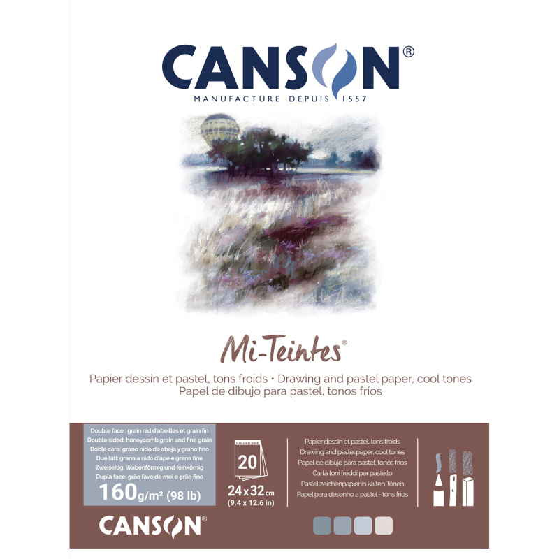 Canson Mi-Teintes skicár – tónovaný papier pre pastel, uhlík a umeleckú kresbu. Canson Mi-Teintes je kvalitný skicár s tónovaným papierom v elegantno