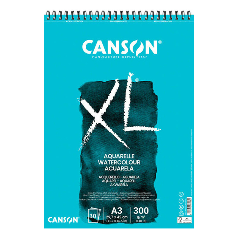 Canson XL Aquarelle – kvalitný akvarelový skicár pre študentov aj hobby umelcov. Canson XL Aquarelle je obľúbený akvarelový skicár navrhnutý pre ži