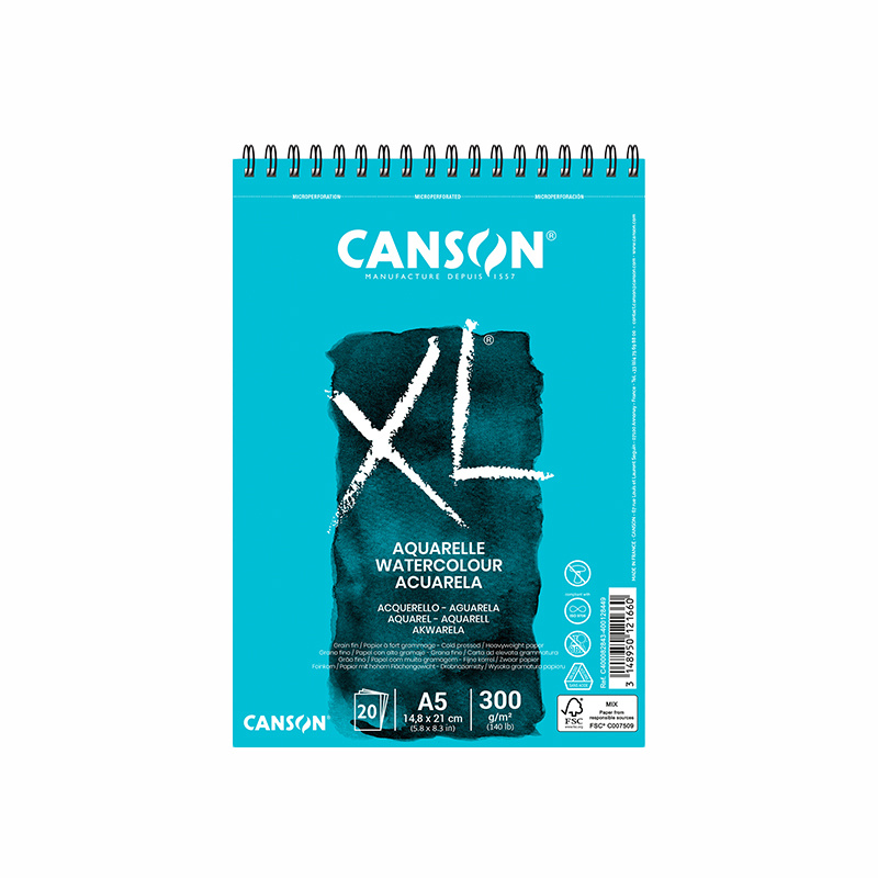 Canson XL Aquarelle – kvalitný akvarelový skicár pre študentov aj hobby umelcov. Canson XL Aquarelle je obľúbený akvarelový skicár navrhnutý pre ži