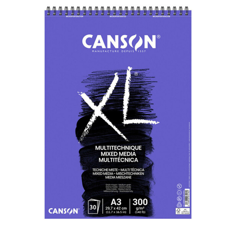 Canson XL Mix Media – univerzálny skicár pre suché aj mokré techniky. Canson XL Mix Media je kvalitný mixed media blok navrhnutý pre kreatívcov, štude