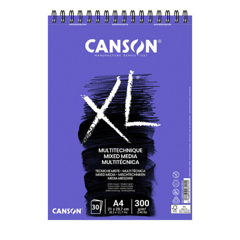 Canson XL Mix Media – univerzálny skicár pre suché aj mokré techniky. Canson XL Mix Media je kvalitný mixed media blok navrhnutý pre kreatívcov, štude
