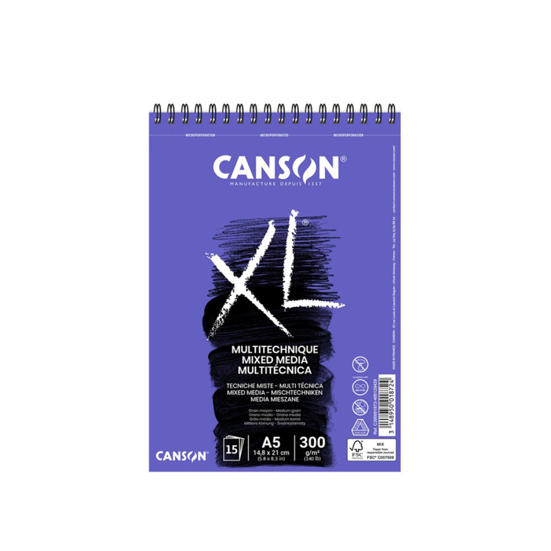 Canson XL Mix Media – univerzálny skicár pre suché aj mokré techniky. Canson XL Mix Media je kvalitný mixed media blok navrhnutý pre kreatívcov, štude