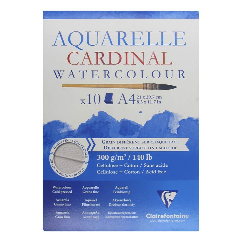 Clairefontaine akvarelový blok Cardinal je spoľahlivý akvarelový blok pre náročnejších umelcov, ktorí vedia oceniť výnimočnosť tohto boku. Papier v