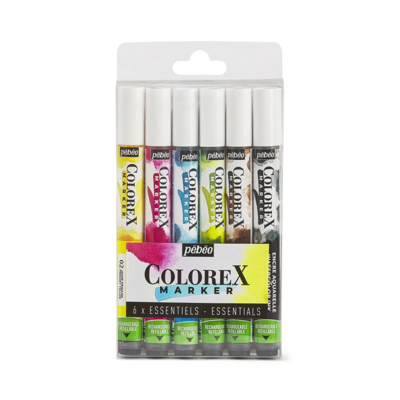 Colorex Marker od Pébéo je inovatívny fix obsahujúci plniteľnú akvarelovú farbu, ideálny na ilustrácie, komiksy, mangu, kaligrafiu, dizajn a umelecký 