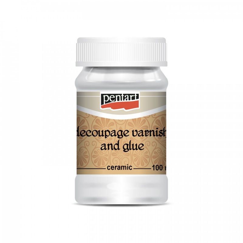 Decoupage lepidlo na keramiku (Decoupage varnish&glue for ceramic) je vodou riediteľné lepidlo a lak v jednom s hustou konzistenciou, ktoré sa používa 