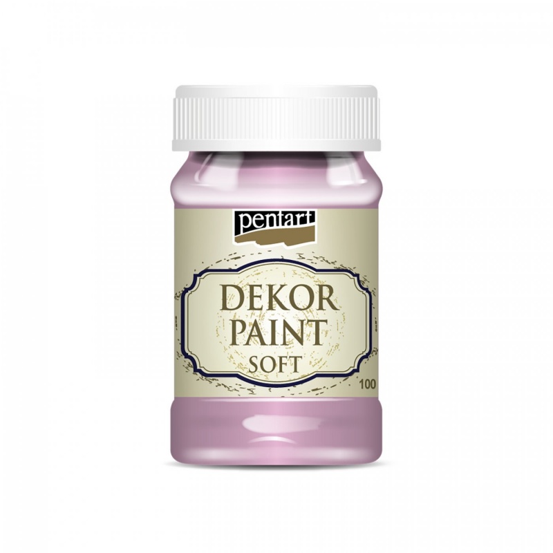 Dekor Paint Soft od Pentart je rýchloschnúca kriedová farba na vodnej báze s vynikajúcou krycou schopnosťou. Vďaka svojmu špeciálnemu zloženiu vytvár