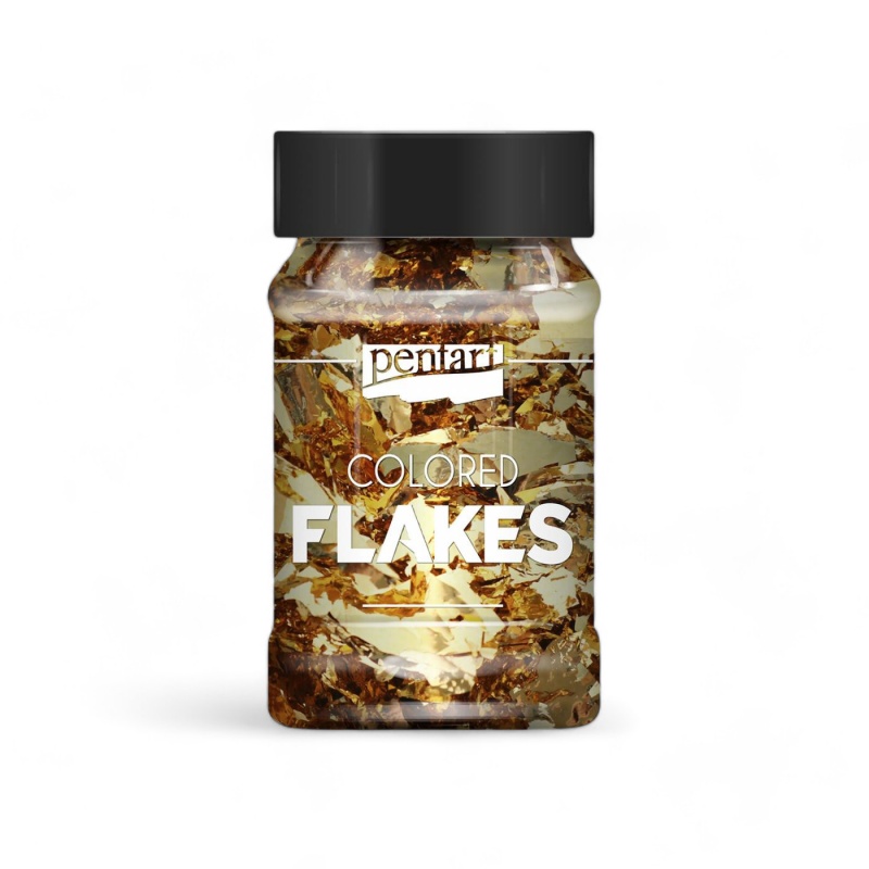 Dekoračná fólia v tvare malých vločiek (Colored flakes) sú kúsočky farebných metalických fólií