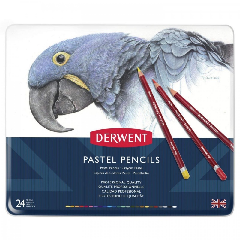 Derwent pastelové ceruzky Pastel pencil sa používajú pri technike maľovania so suchým pastelom. Je to vlastné suchý, alebo kriedový pastel v podobe cer