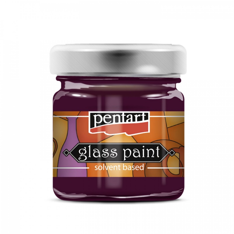 Farby na sklo (Glass paint) od značky Pentart sú rýchloschnúce farby, riediteľné alkoholovým riedidlom Pentart. Základné odtiene sú nepriehľadné, me