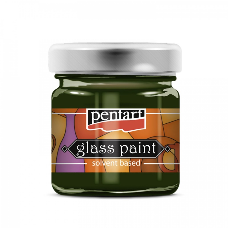 Farby na sklo (Glass paint) od značky Pentart sú rýchloschnúce farby, riediteľné alkoholovým riedidlom Pentart. Základné odtiene sú nepriehľadné, me