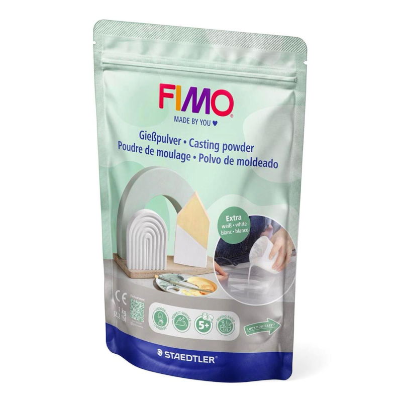 FIMO odlievací prášok – vysoko biela odlievacia hmota na kreatívne tvorenie. FIMO odlievací prášok je praktický materiál na výrobu dekorácií, odli