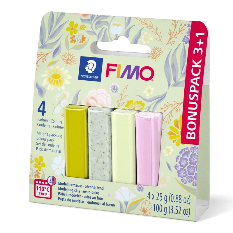 



FIMO Soft sada 3+1 FLORAL – pastelové odtiene. FIMO Soft sada 3+1 FLORAL prináša harmonickú kombináciu pastelových, trendových a botanických o
