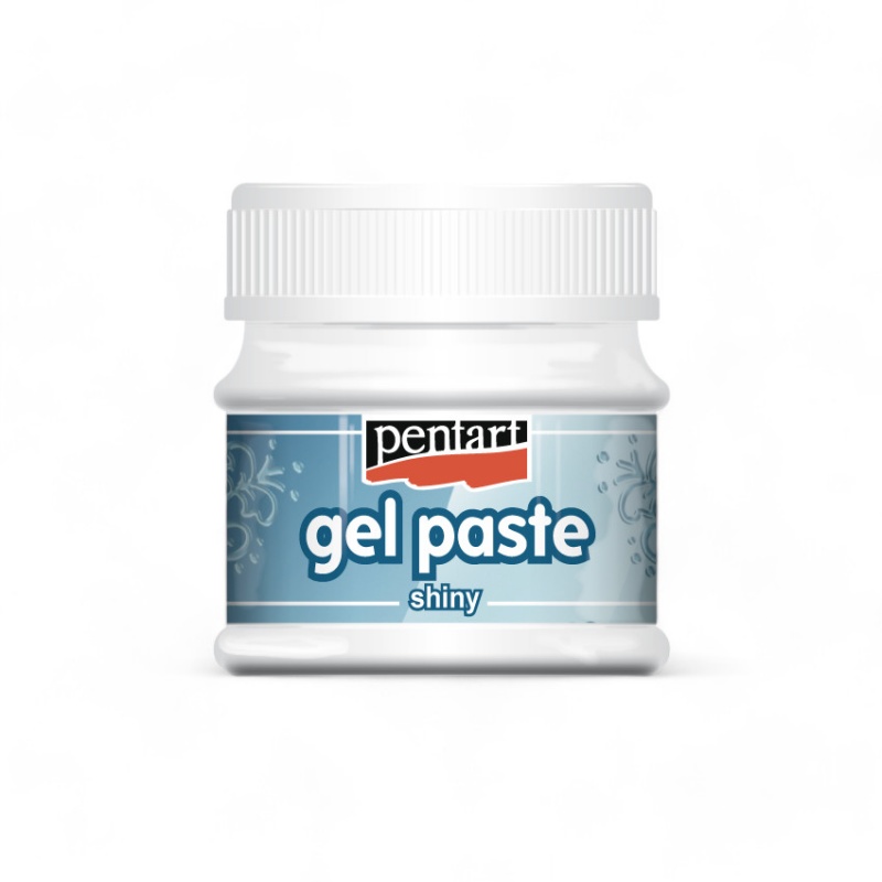 Gélová pasta na vodnej báze (Gel paste) je po uschnutí priehľadná a lesklá slúži na vytvorenie 3D efektov. Na