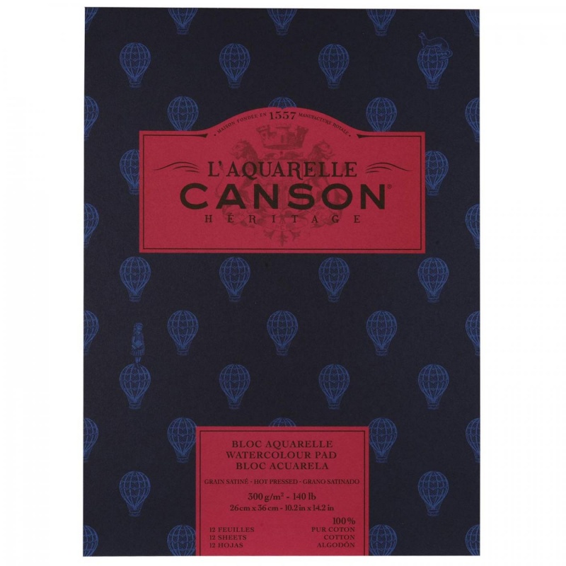 Canson Héritage lepený skicár obsahuje akvarelový papier prémiovej kvality. Papier si udržuje prijatú vlhkosť dlhšiu dobu, čo umelcovi poskytuje dosta