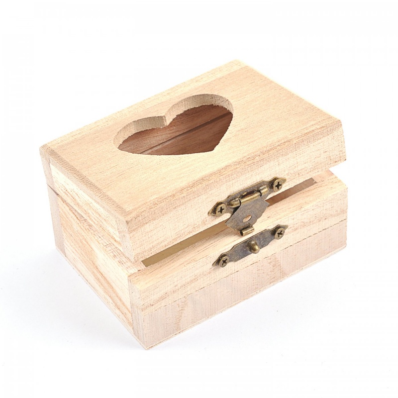 Krabička mini s výrezom srdiečko je malá krabička na malé predmety, šperky a darčeky, ktoré cez vrchný výrez bude pekne vidieť. Odporúčame ju zvn
