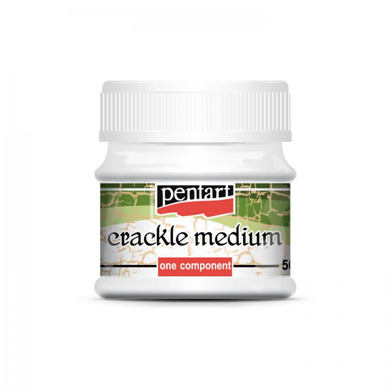 Krakelovací lak (Crackle medium) je skvelým produktom na dosiahnutie efektu popraskaného povrchu. Kombinuje sa často s technikou dekupáže a hodí sa ku v