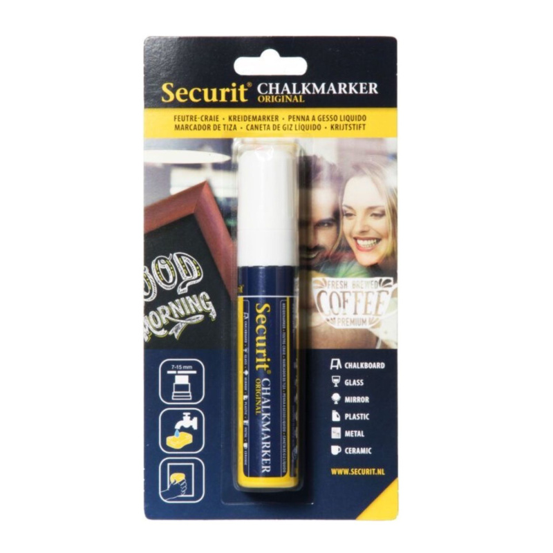 Kriedová fixka Securit pomôže pri domácich a aj pracovných projektoch ako je zapisovanie poznámok na tabule, zdobenie zrkadiel, okien či stien s tabuľov