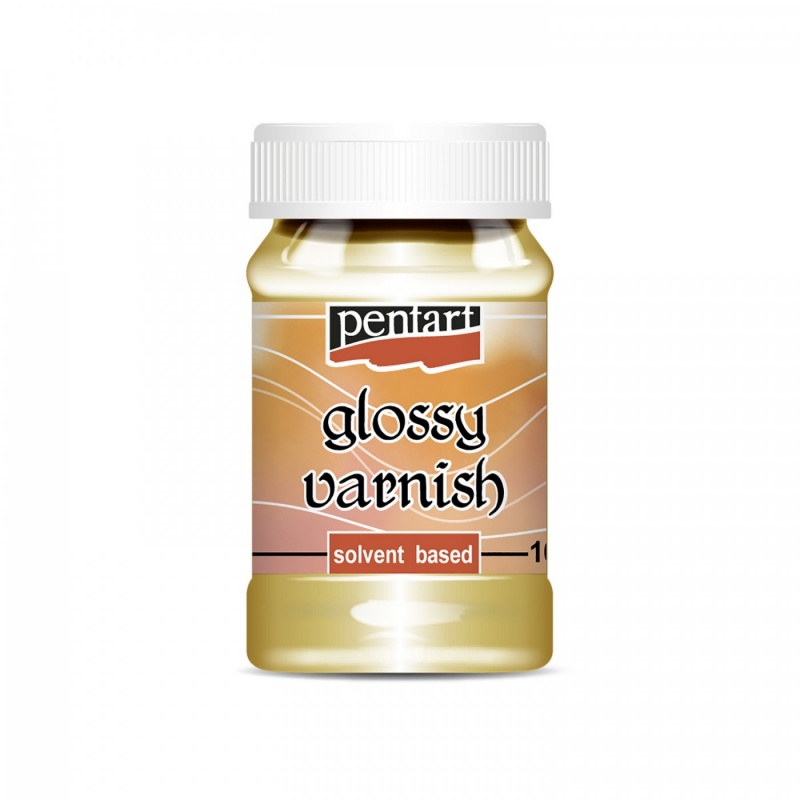 Solvent based glossy varnish - je záverečný lak s vysokým leskom a je riediteľný riedidlom. Po použití očistite štetec alkoholovým riedidlom.