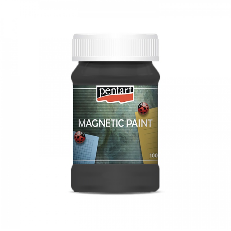 Magnetická farba (Magnetic paint) je farba na vodnej báze, ktorá obsahuje prírodné železo. Pomocou akrylových farieb sa dá povrch premaľovať na ľubov