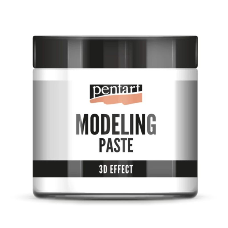 Modelovacia pasta (Modeling paste) je hustá pasta na vodnej báze, ktorá si udrží svoj tvar. Po uschnutí je pružná a matná. Naniesť ju môžeme v jedne