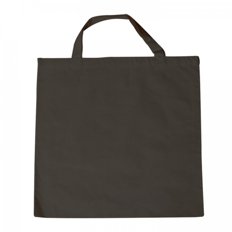 Nákupná taška s krátkym uškom je zhotovená zo 100% bavlny. Má čiernu farbu. Možno ju ďalej dekorovať farbami na textil, batikovaním, linorytom na te