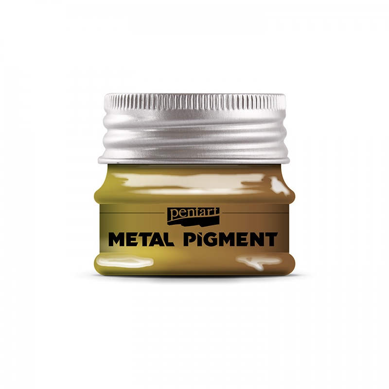 Pigmentový prášok s kovovým efektom (Metal pigment). Jemne mletý prášok obsahujúci skutočné kovové čiastočky. Prášok sa vmiešava do krištáľov