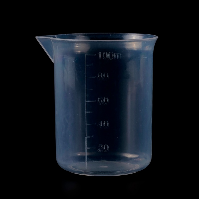 Plastová odmerka na nalievanie s mierkou v tvare pohárika s trojuholníkovou nalievacou časťou do 100 ml s dielikmi po 10 ml. Je ideálna ne miešanie tekut
