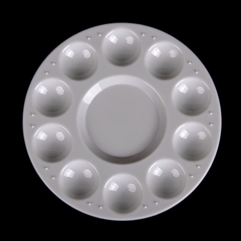 Plastová paleta okrúhleho tvaru obsahuje 10 kalíškov a je skombinovaná s otvorom pre palec. Vhodná je najmä pre k