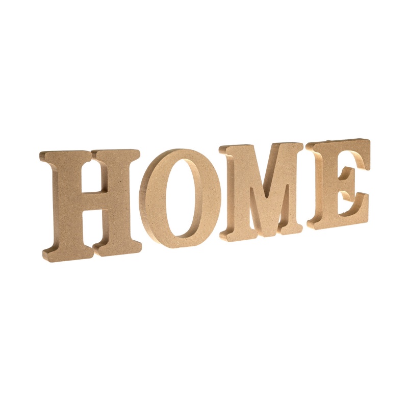 Sada písmen z MDF v nápise Home (domov) sa hodí pri tvorbe dekorácií, ktoré ozdobia váš domov. Drevené výrobky sú vyrobené z dreva a preglejky a sú