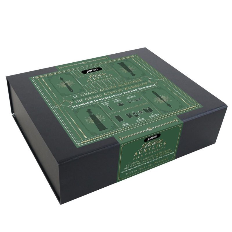 Sady ATELIER boli navrhnuté ako darčekové balenia, ktoré ponúkajú výber pre amatérskych alebo skúsených maliarov: jemné farby, maliarske povrchy, pr