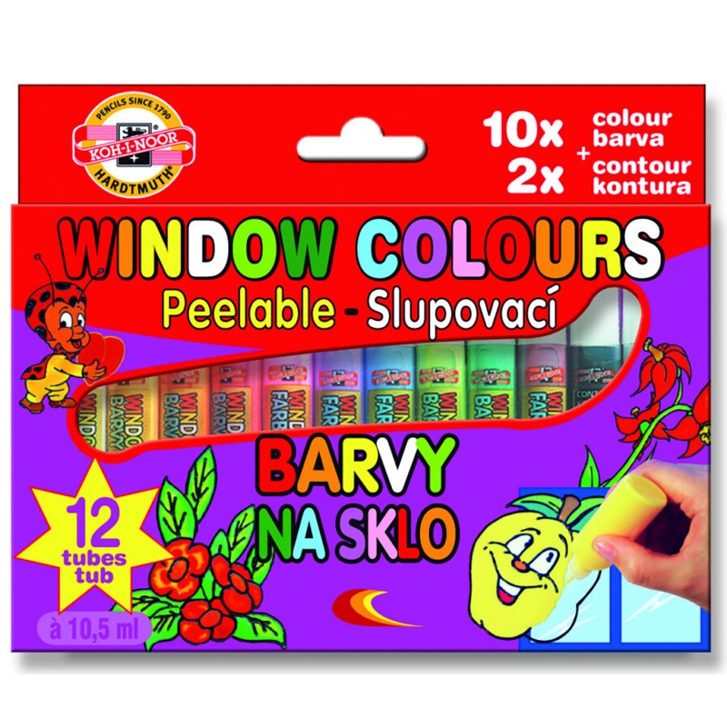 Sada zlupovacích farieb na sklo je skvelou sadou farieb hlavne pre deti. Farby sú určené na maľovanie na sklo, zrkadlá, obkladačky, plasty a iné hladké