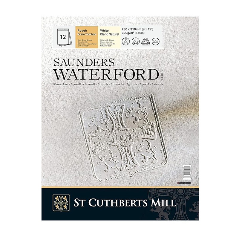 Saunders Waterford blok je za studena lisovaný akvarelový papier s výraznou zrnitosťou (Rough).Saunders Waterford je prémiový akvarelový papier renomovan
