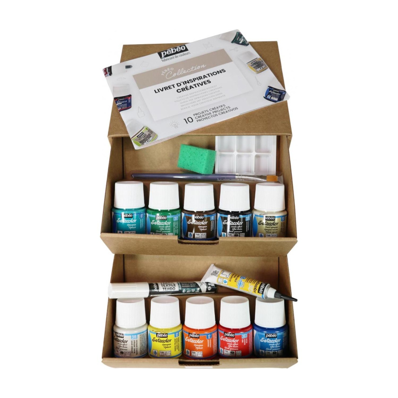 Farby na textil Setacolor Opaque od Pébéo sú krycie, vodou riediteľné navzájom miešateľné farby na textil. Farby sú živé a žiarivé. Ich zloženie 